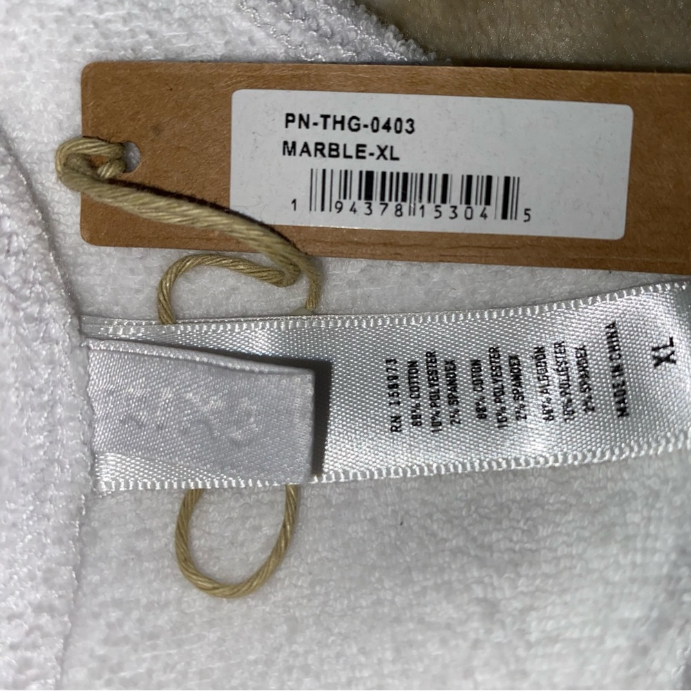 SKIMS LIMITED EDITION Terry Toweling Thong - XL - Marble (white) - Super RARE! - Picture 6 of 7
